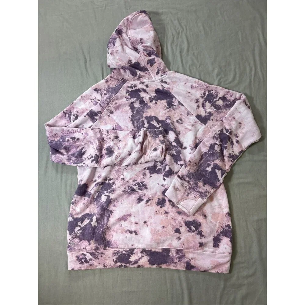 Athleta Girl in Your Element 2.0 Hoodie Moonstone Pink Purple White Dye XXL 16 - Picture 5 of 5